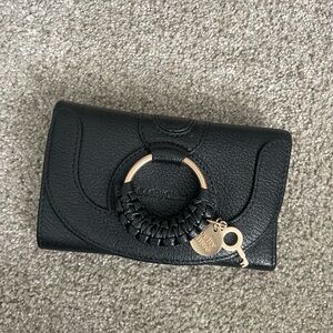 See by Chloé womens Hana small wallet in black leather